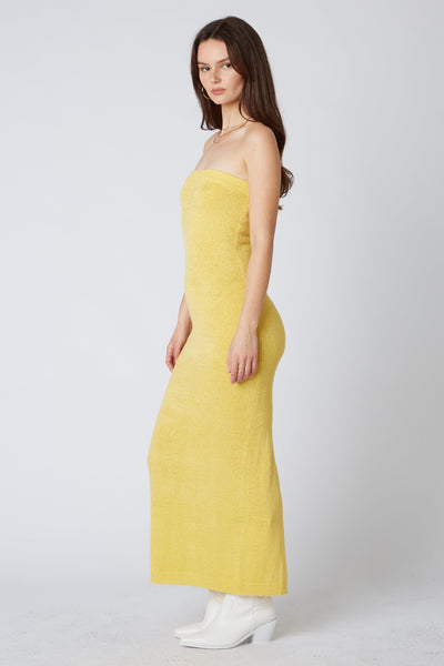 yellow cocktail dress tube