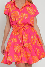 Tara Tropical Button Down Mini Dress