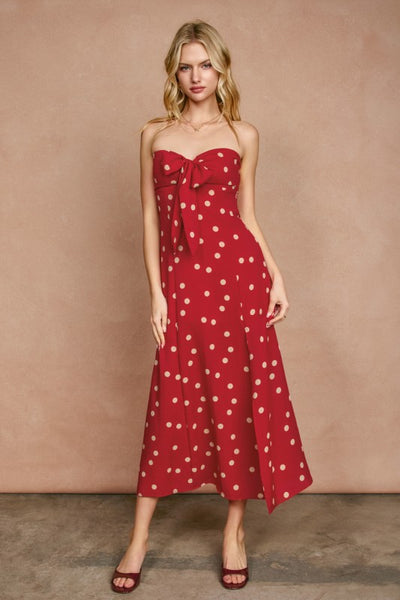 red polka dot maxi dress Red Polka Dot Wrap Maxi Dress