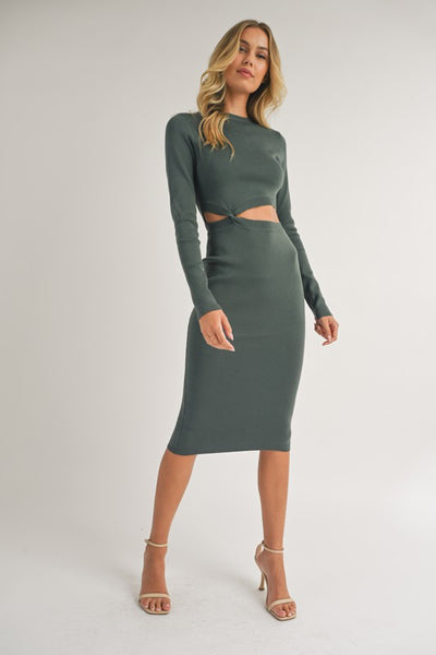 lane midi dress Lane Twisted Front Knit Midi Dress – Girls Will Be Girls