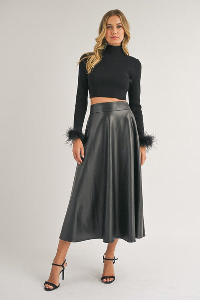スカート fetico FETICO FAUX-LEATHER MIDI SKIRT FETICO(フェティコ)のGATHERED TULLE MIDI SKIRT(スカート)の