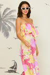 Bianca Printed Ruffle Jumpsuit - Pink Multi - BEST SELLER