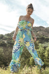 Bianca Printed Ruffle Jumpsuit - Blue Multi - BEST SELLER