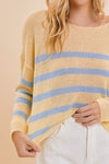 Trilby Stripe Lightweight Knit Top - Yellow