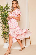 Zinnia Floral Front Tie Smocked Waist Maxi Dress - FINAL SALE