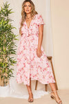 Zinnia Floral Front Tie Smocked Waist Maxi Dress - FINAL SALE