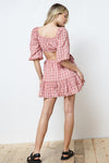 Barbie Plaid Print Cut Out Mini Dress