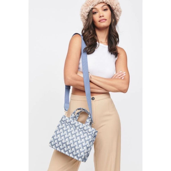 Theresa Mini Canvas Tote Handbag - Sky Blue – Girls Will Be Girls