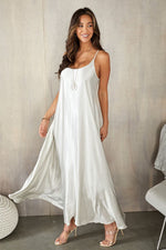 Lorena Satin Flowy Maxi - Silver