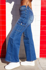 Margarita High Waist Wide Leg Cargo Jeans - Medium