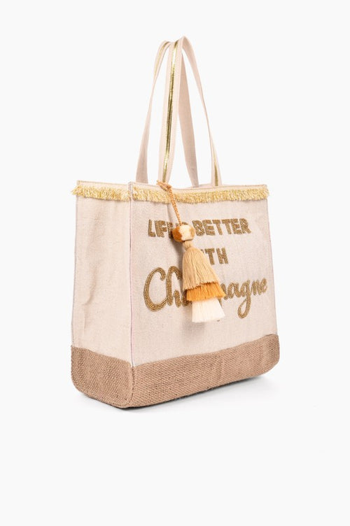 Life Is Better With Champagne Tote Bag