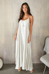 Lorena Satin Flowy Maxi - Silver