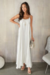 Lorena Satin Flowy Maxi - Silver