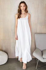 Lorena Satin Flowy Maxi - White