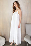 Lorena Satin Flowy Maxi - White