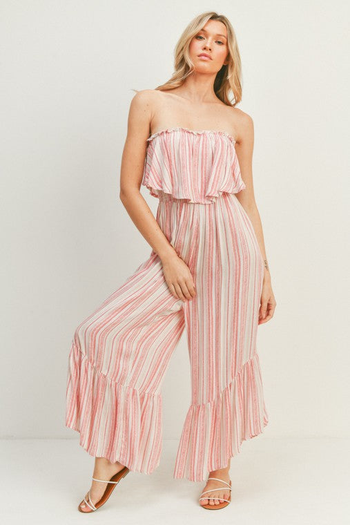 STRAPLESS JUMPSUIT - White