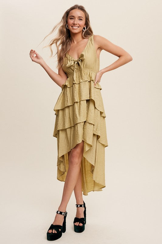 Rylin Tiered High Low Maxi Dress