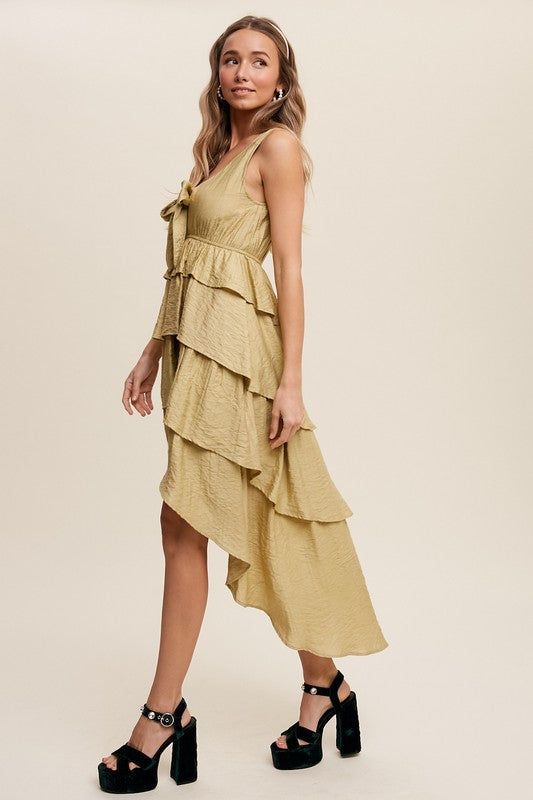 Rylin Tiered High Low Maxi Dress