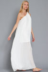 Amanda One Shoulder Maxi Dress - White