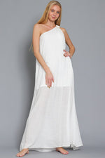 Amanda One Shoulder Maxi Dress - White