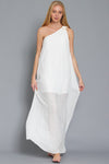 Amanda One Shoulder Maxi Dress - White