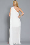 Amanda One Shoulder Maxi Dress - White