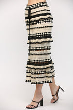 Cabo Crochet Ruffle Detail Top And Midi Skirt Set