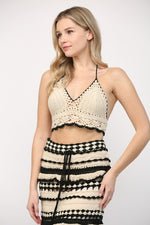 Cabo Crochet Ruffle Detail Top And Midi Skirt Set