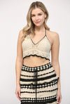 Cabo Crochet Ruffle Detail Top And Midi Skirt Set
