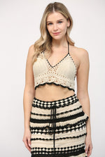 Cabo Crochet Ruffle Detail Top And Midi Skirt Set