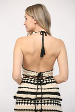 Cabo Crochet Ruffle Detail Top And Midi Skirt Set