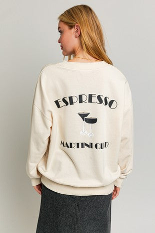 "Espresso Martini Club" Sweatshirt Top