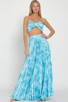 Kelley Floral Smocked Tube Top & Pleated Maxi Skirt Set