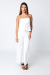Charlie Strapless Relaxed Top - White