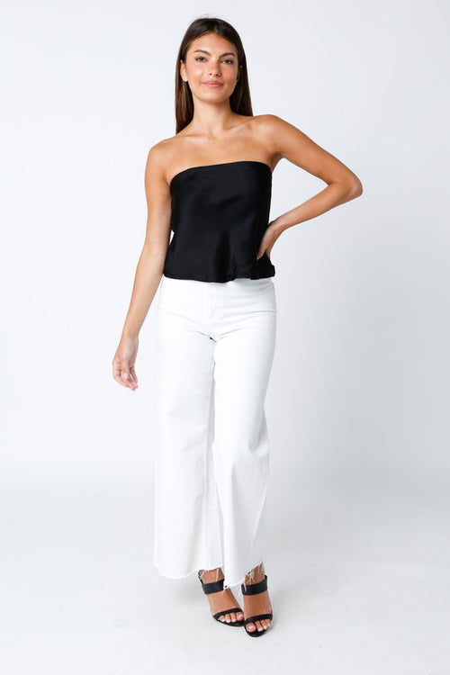 Charlie Strapless Relaxed Top - Black