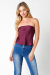 Charlie Strapless Relaxed Top - Sangria