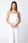 Charlie Strapless Relaxed Top - White