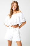 Lucie Off The Shoulder Eyelet Top