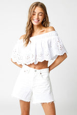 Lucie Off The Shoulder Eyelet Top