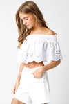 Lucie Off The Shoulder Eyelet Top