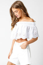Lucie Off The Shoulder Eyelet Top