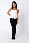 Darla Linen Strapless Top - White