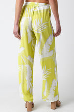 Celyn Tropical Print Tank Top & Drawstring Pants Set - Lime/Cream