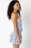 Luisa Pinstripe Linen Strapless Bustier Top