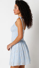 Lily Eyelet Milkmaid Princess Cut Mini Dress