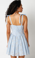 Lily Eyelet Milkmaid Princess Cut Mini Dress