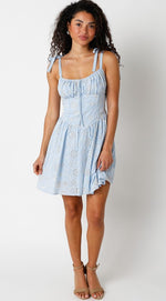 Lily Eyelet Milkmaid Princess Cut Mini Dress