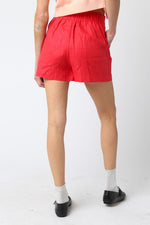 Carrie Linen High Waist Dressy Shorts - Red