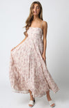 Shila Floral Square Neck Maxi Dress - Lt. Blush