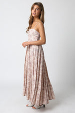 Shila Floral Square Neck Maxi Dress - Lt. Blush